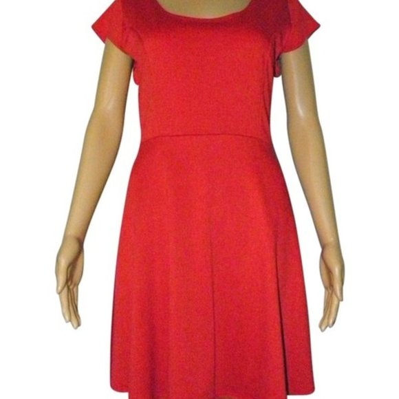 Short red Skater Dress by Vibe - Picture 7 of 7